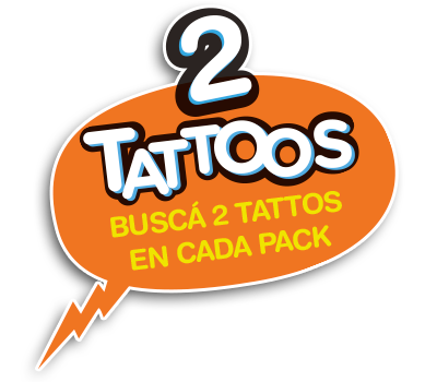 2 TATTOOS - BUSC&Aacute; 2 TATTOOS EN CADA PACK